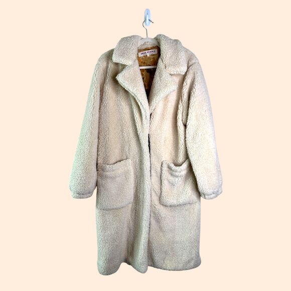 Free People Tessa Teddy Coat Cream - Picture 2 of 9